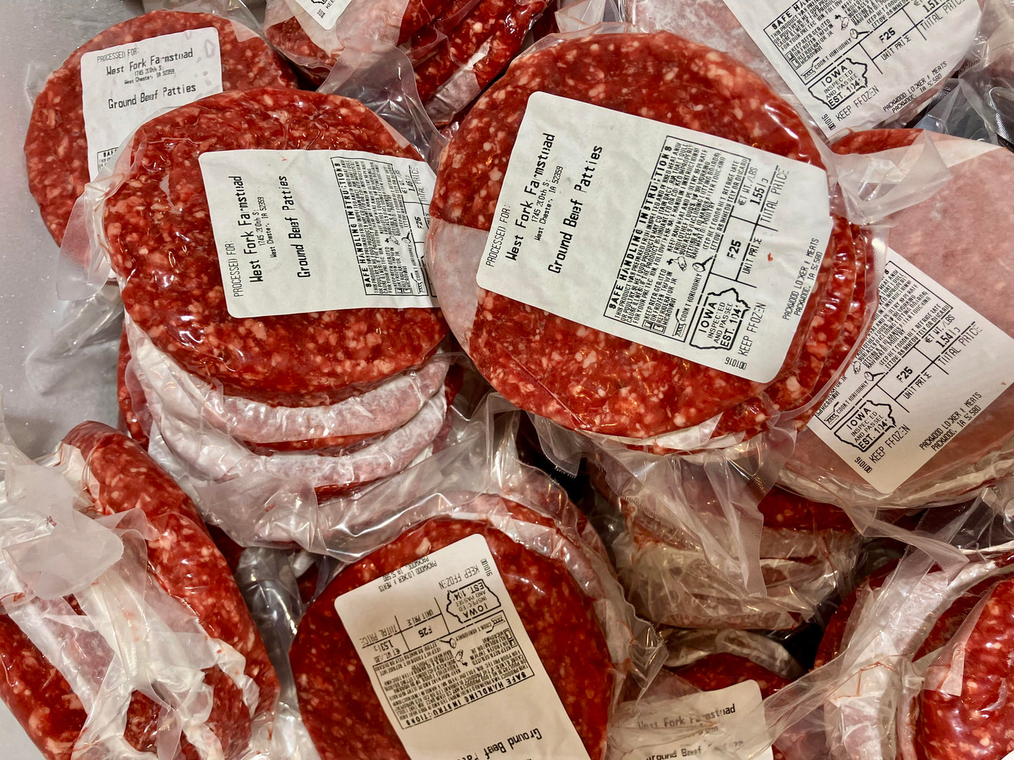 Beef burger patties