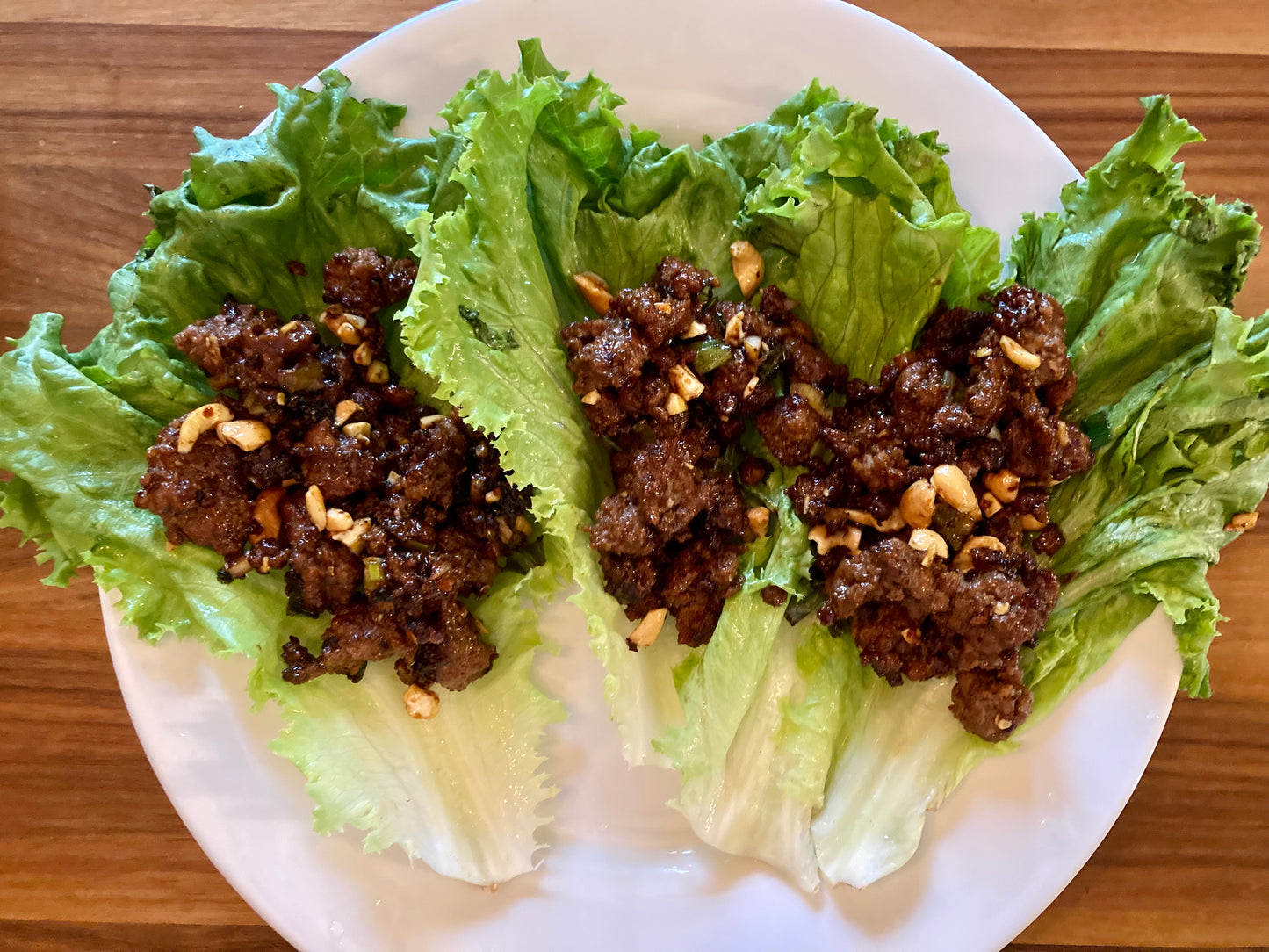 Grass fed beef lettuce wraps made with West Fork ground beef.