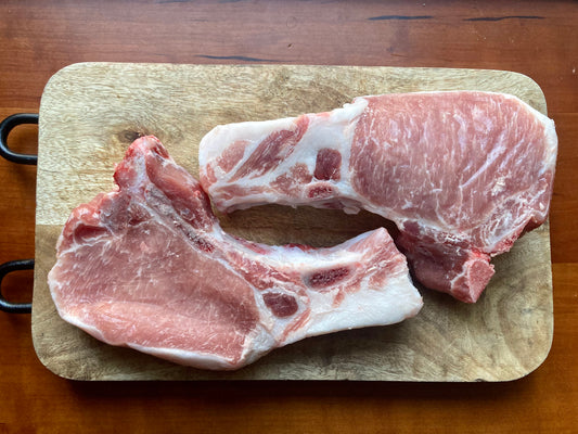 Pork chops, 1" thick, bone-in